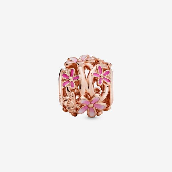 Pandora Openwork Pink Daisy Flower Charm - Picture 4 of 4